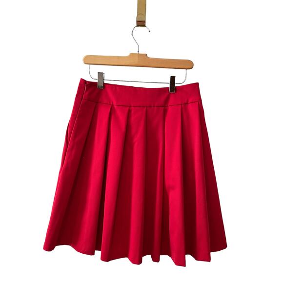 Ann Taylor Dressy Pleated Party Skirt Deep Red 6 - Picture 4 of 7
